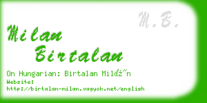 milan birtalan business card